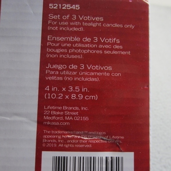 Mikasa Celebrations Candle Holders Set of Three Votives , NWT - Picture 7 of 8